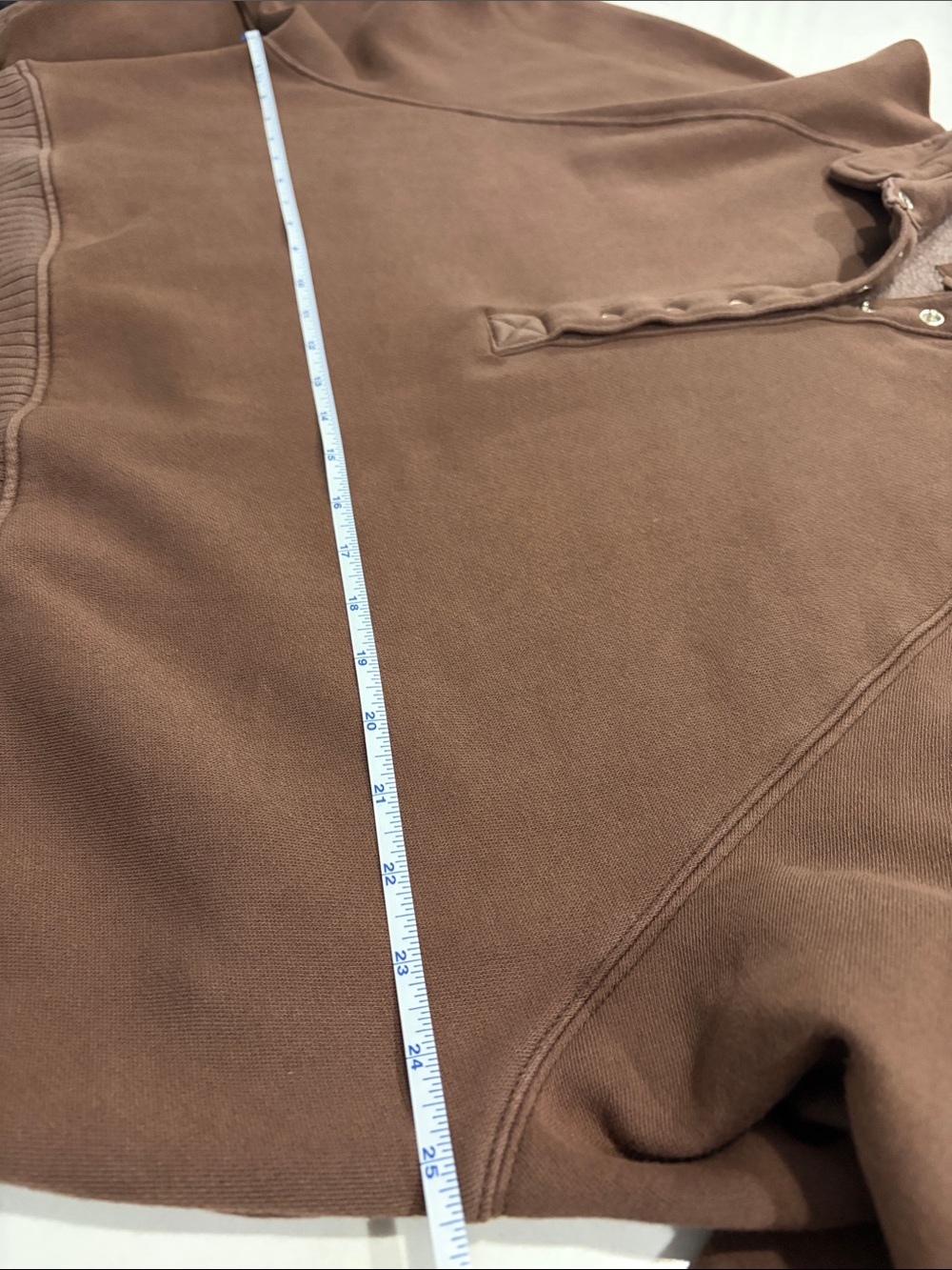 Aerie Half Snap Pullover Sweatshirt, Brown Size Lg - Picture 6 of 9